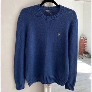 Polo Ralph Lauren 100% Cotton Blue Crewneck Sweater, Men’s Large